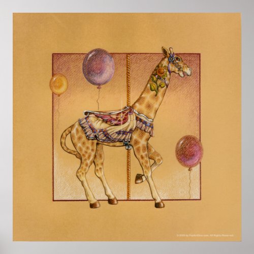 Posters Prints _ Carousel Giraffe