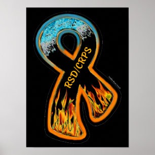 POSTERS...RSD/CRPS - Fire & Ice Ribbon Poster