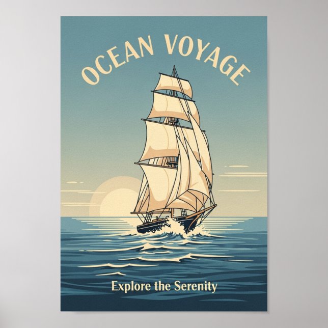 Posters Vintage Ocean Sailboat Print (Front)