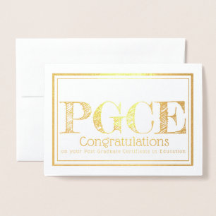 Postgraduate Certificate in Education PGCE Foil Card