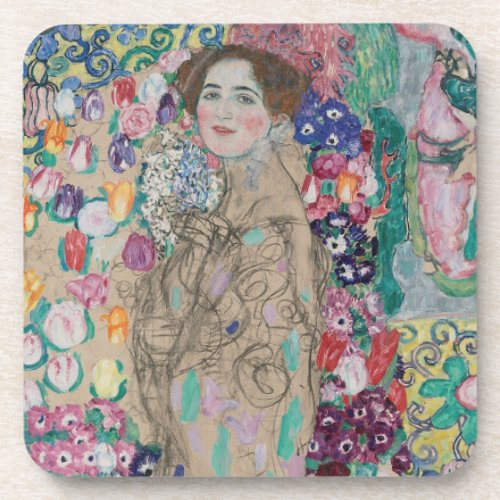 Posthumous Portrait of Ria Munk by Gustav Klimt Beverage Coaster