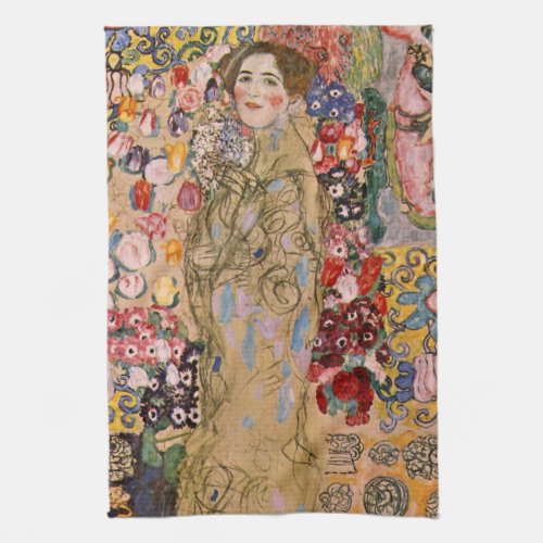 Posthumous Portrait of Ria Munk by Gustav Klimt Kitchen Towel