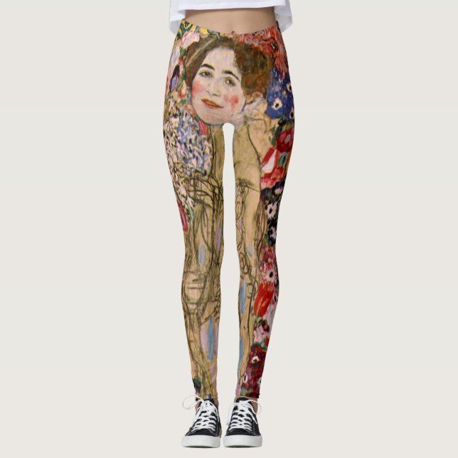 Posthumous Portrait of Ria Munk by Gustav Klimt Leggings (Front)