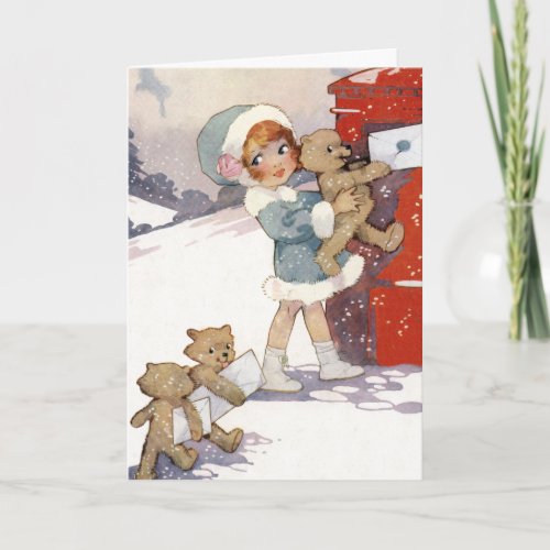 Posting Christmas Letters by Agnes Richardson Holiday Card