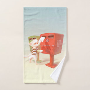 Posting Time – Cat with Taiwanese Mailbox Bath Towel Set