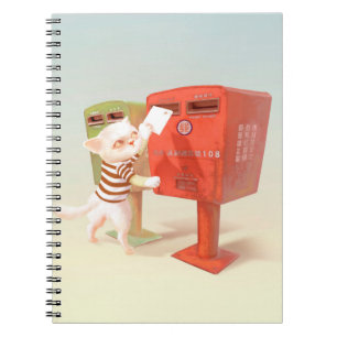 Posting Time – Cat with Taiwanese Mailbox Notebook