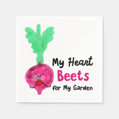 Postive Beet Pun _ My Heart Beets for my Garden Napkins