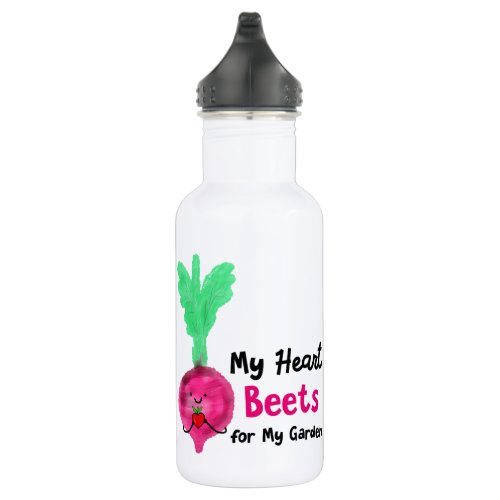 Postive Beet Pun _ My Heart Beets for my Garden Water Bottle