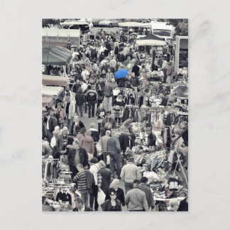 Postkarte - "Blauer Schirm in grauer Masse" Postcard