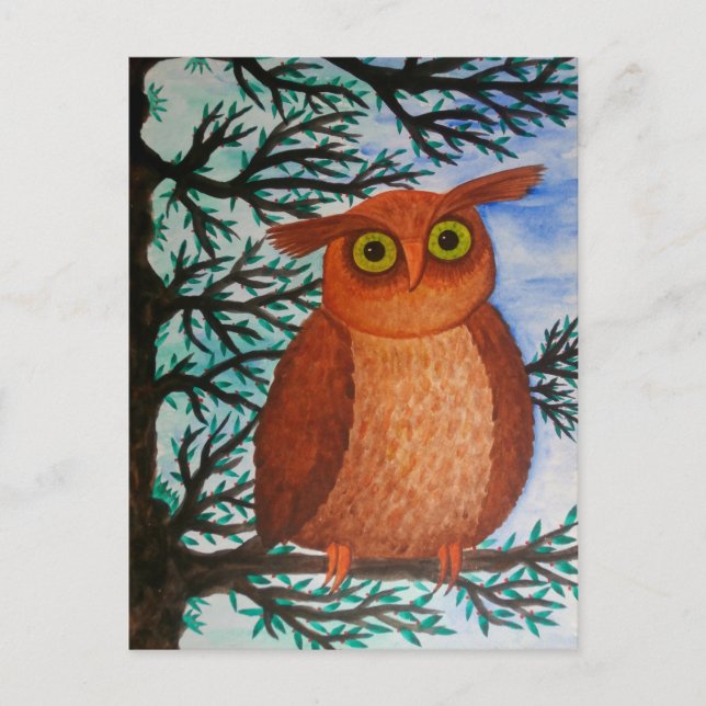 Postkarte Eule Postcard (Front)