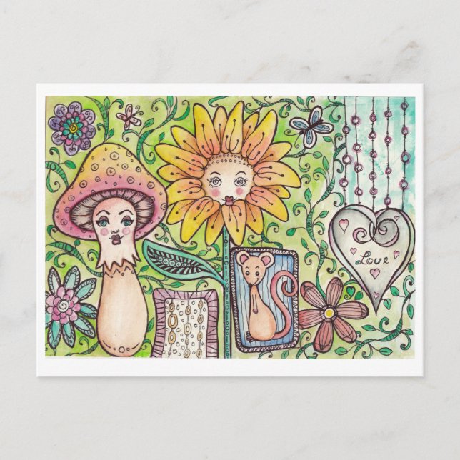 Postkarte mit lustigem Fantasiemotiv Postcard (Front)