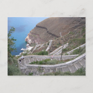 Postkarte Santorini Fira Treppe zum Hafen Postcard