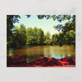 Postkarte - See mit Paddelbooten Postcard