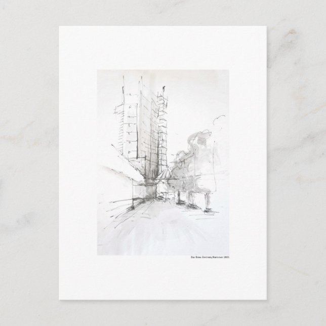 Postkarte Zeichnung Bleistift Hannover Landschaft Postcard (Front)