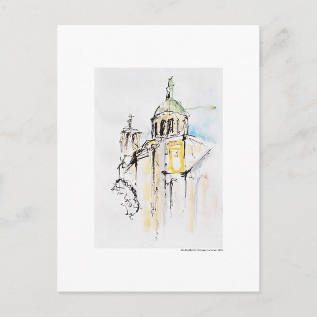 Postkarte Zeichnung Bleistift Hannover Landschaft Postcard (Front)