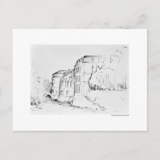 Postkarte Zeichnung Bleistift Hannover Landschaft Postcard