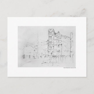 Postkarte Zeichnung Bleistift Hannover Landschaft Postcard