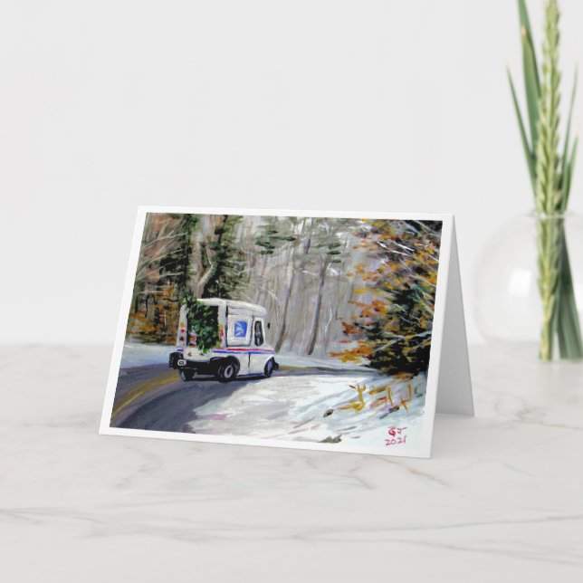 Postman Christmas Truck Card (Front)