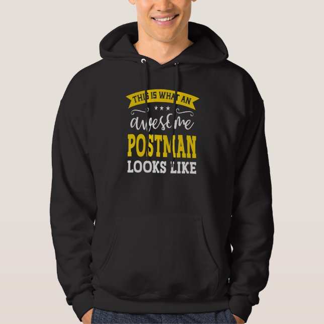 Postman Job Title Employee Funny Worker Profession Hoodie (Front)