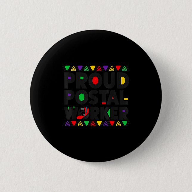 Postman Mailman African American Black History Mon Button (Front)