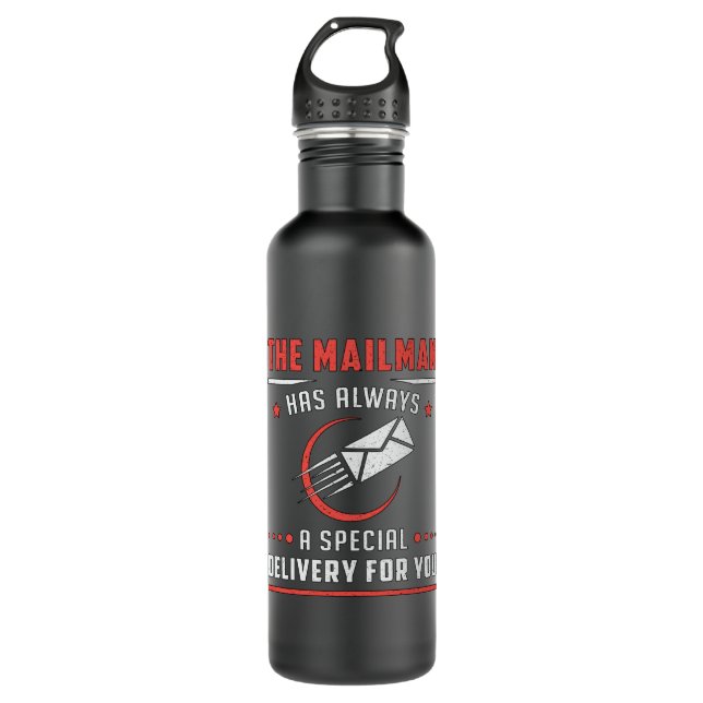 Postman Mailman Day Post Mail Delivery Gift Idea Stainless Steel Water Bottle (Front)