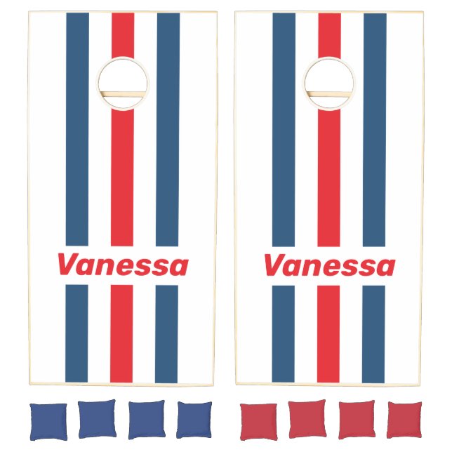 Postman Nostalgic Pin Striped with Name Cornhole Set (Set)