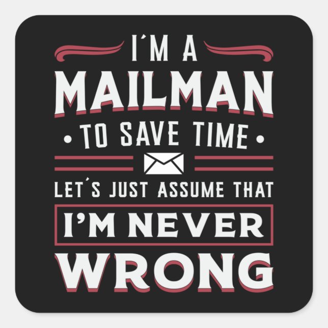 Postman Post Mail Mailman Day Delivery Gift Idea Square Sticker (Front)