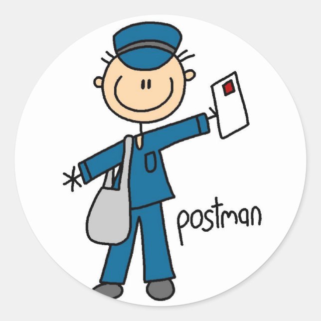 Postman Stick Figure Sticker (Front)