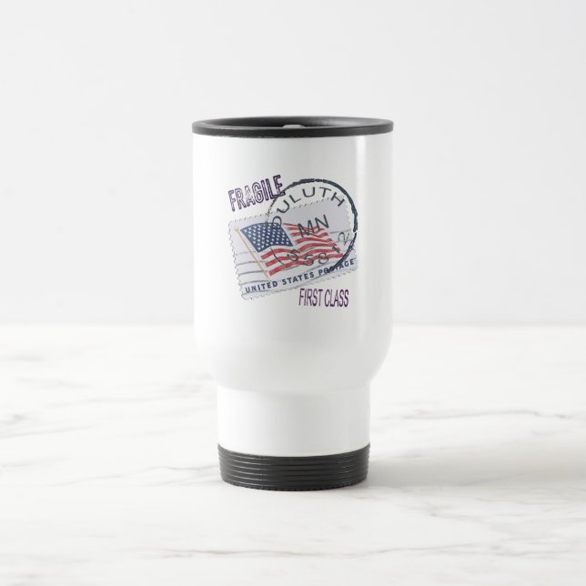 Postmark Duluth 55812 Travel Mug (Center)