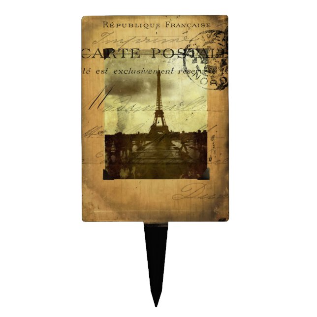 Postmarked Paris Cake Topper (Front)