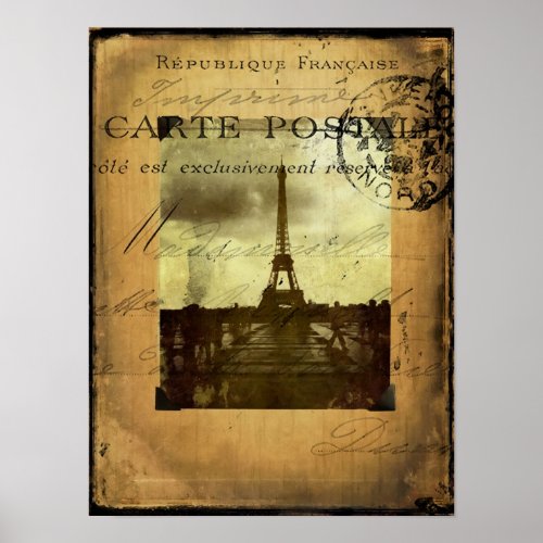 Postmarked Paris Poster