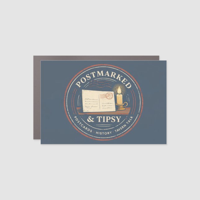 Postmarked & Tipsy  Car Magnet (Front)