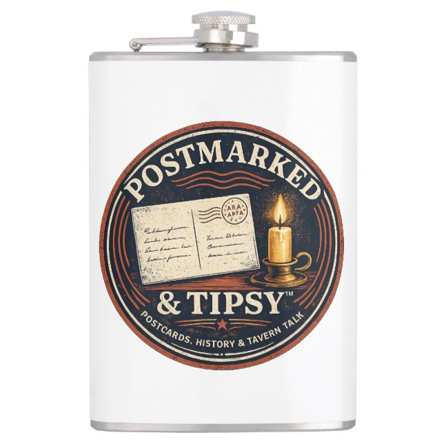Postmarked & Tipsy Flask (Front)
