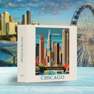 Postmodern Chicago Illinois City Skyline Scrapbook