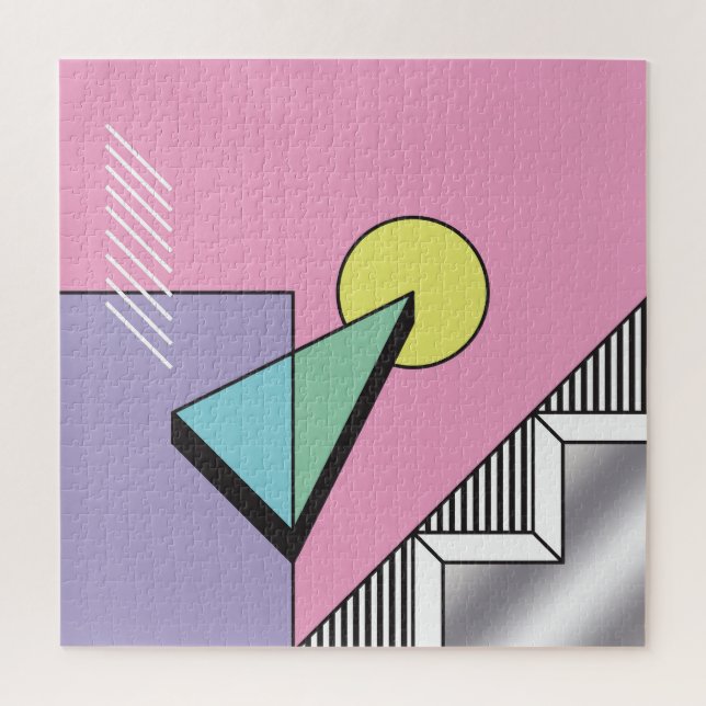 Postmodern Geometric: Abstract Composition Jigsaw Puzzle (Vertical)
