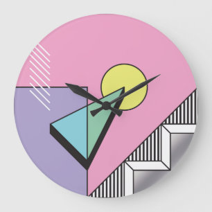 Postmodern Geometric: Abstract Composition Large Clock