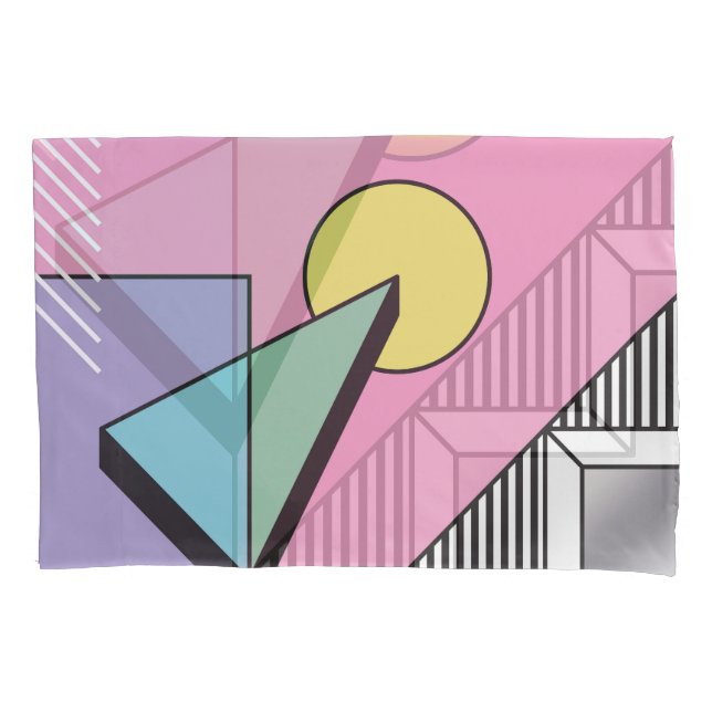 Postmodern Geometric: Abstract Composition Pillow Case (Front)
