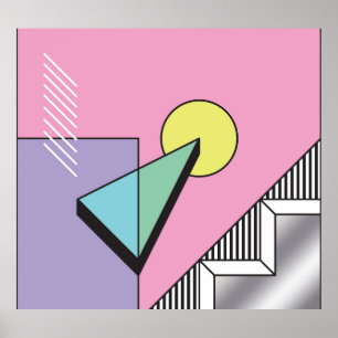 Postmodern Geometric: Abstract Composition Poster