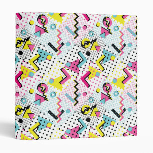 Postmodern Memphis Style Pattern 3 Ring Binder