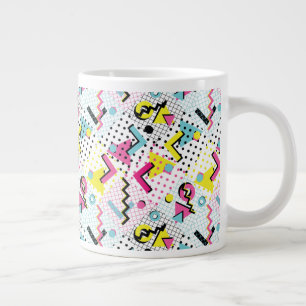 Postmodern Memphis Style Pattern Giant Coffee Mug