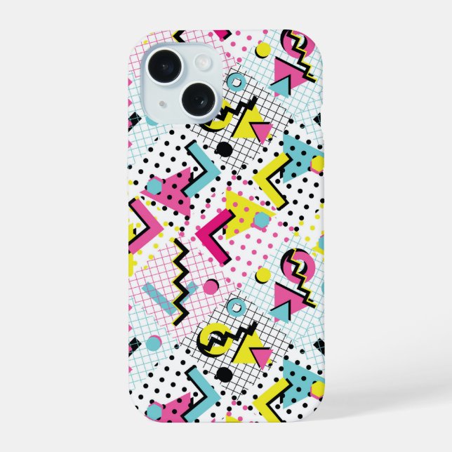 Postmodern Memphis Style Pattern Iphone Case (Back)