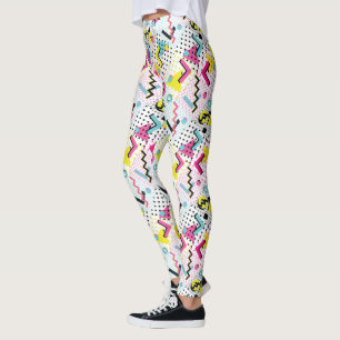 Postmodern Memphis Style Pattern Leggings