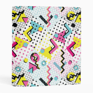 Postmodern Memphis Style Pattern Mini Binder