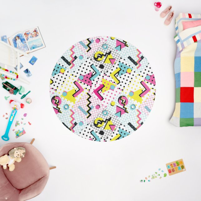 Postmodern Memphis Style Pattern Outdoor Rug (Insitu (Babyroom))