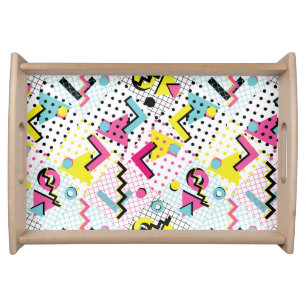 Postmodern Memphis Style Pattern Serving Tray