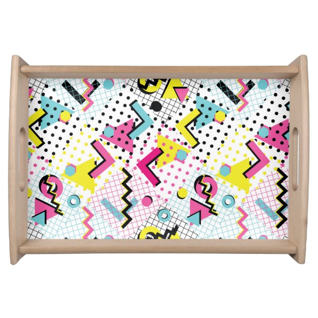 Postmodern Memphis Style Pattern Serving Tray (Front)