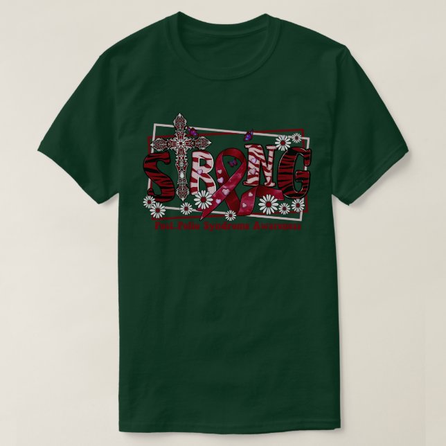PostPolio Syndrome Awareness cross ribbon Strong h T-Shirt (Design Front)