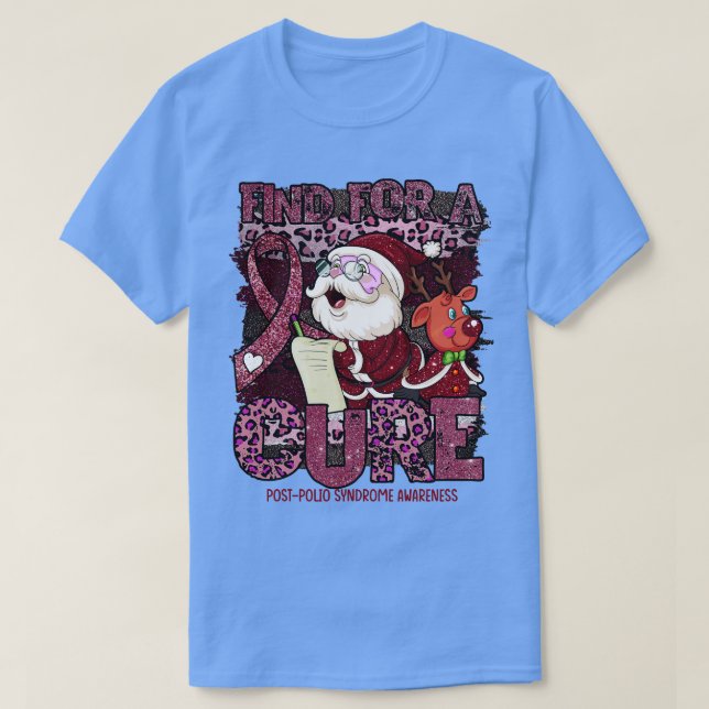 PostPolio Syndrome Awareness leopard christmas cur T-Shirt (Design Front)