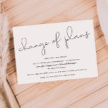 Postponed | Canceled | Change of Plans Wedding Invitation<br><div class="desc">Postponing a big event like your wedding can be stressful,  but you can still look stylish with this modern and minimalistic change of plans template card. It says "change of plans" in hand lettered script text at the top followed by your event information and regrets.</div>