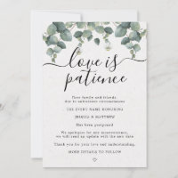Postponed Change of Plans Eucalyptus Wedding